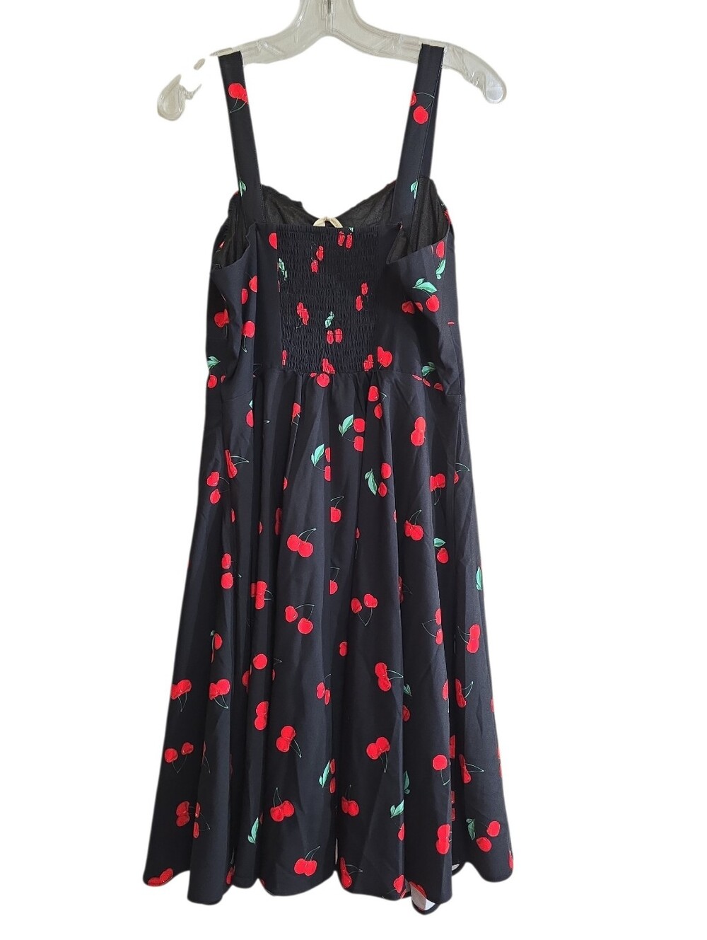 NWT Belle Poque Vintage Inspire Cherry Print Dress Ruched Bodice Flared XL 50s - Picture 7 of 9